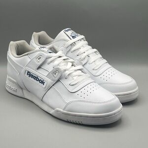 Reebok Classic Workout Plus White Navy Retro Shoes  - Men's Size 9 NEW